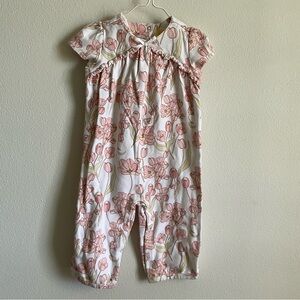 Vintage Gymboree Pink Petals tulip knit romper 12-18 floral spring HTF